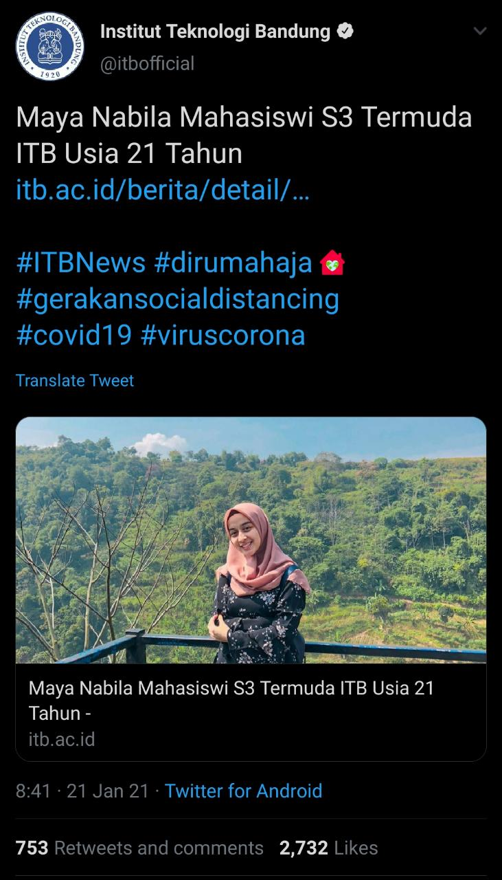 Cuitan akun @itbofficial