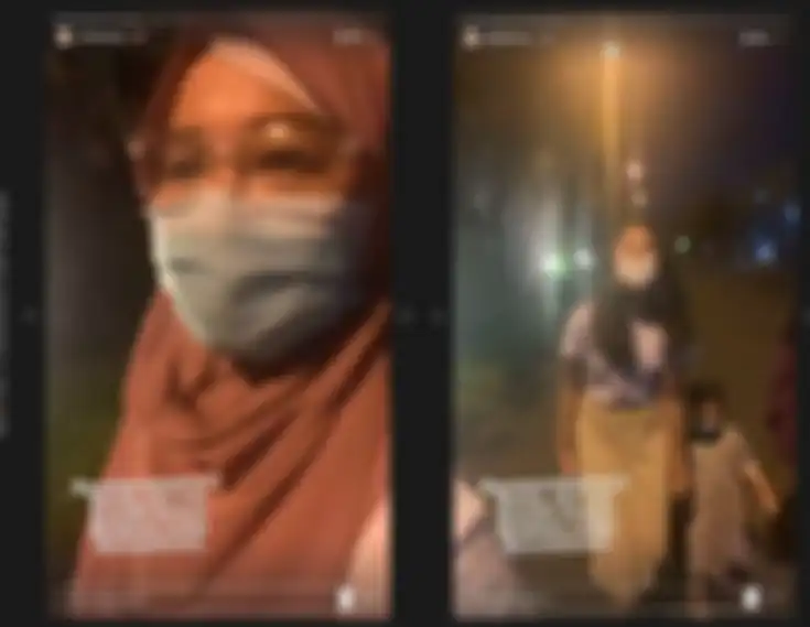Okie Agustina dan anak-anaknya jalan kaki ke supermarket