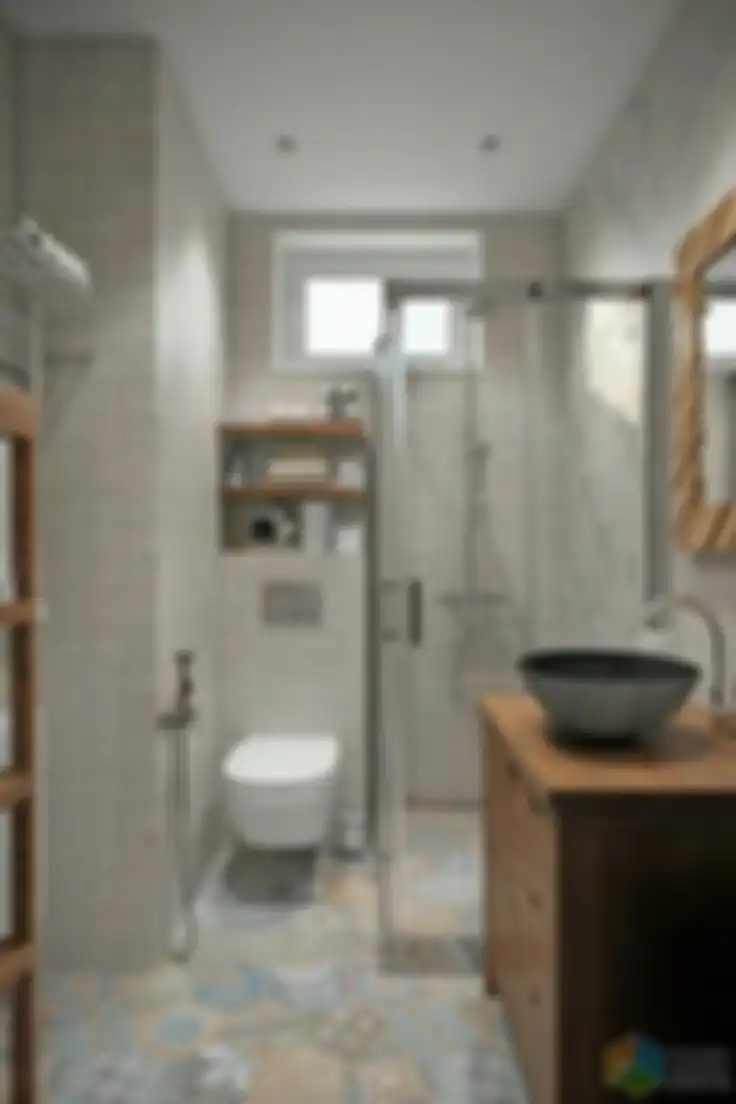 Desain kamar mandi sempit sengaja ditambahi ornamen ini agar menghadirkan rasa nyaman. Foto aplikasinya banyak ditiru.