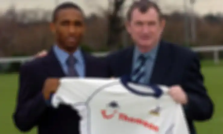 Tottenham Hotspurs new signing Jermain Defoe (left) and manager David Pleat, at Spurs Lodge, Essex.