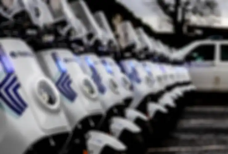 Skuter listrik NIU NQi Pro dirombak jadi motor polisi di kota Brussels, Belgia.