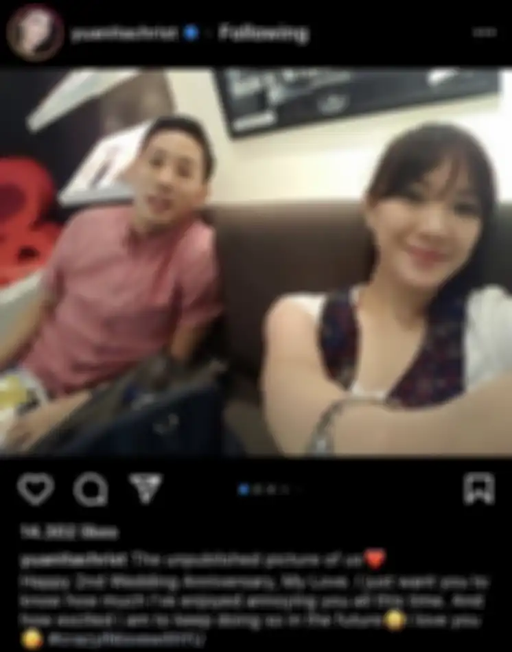 Yuanita Christiani dan Indra Wiguna merayakan ulang tahun pernikahan ke-2