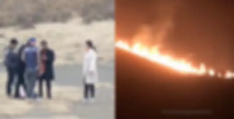 Viral video Bukit Teletubbies di Bromo terbakar gara-gara flare prewedding.