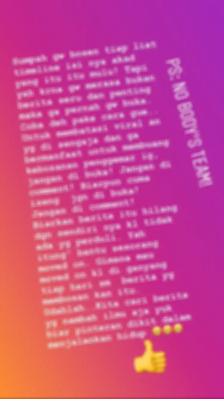 Unggahan Instagram Andi Soraya