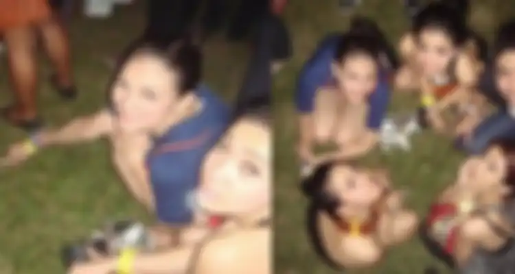 Foto wanita yang tampak seperti Luna Maya dan Syahrini tengah merokok bersama