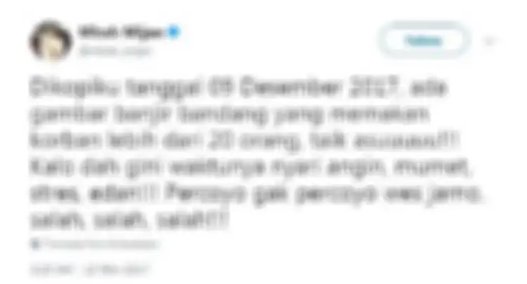 Tangkapan layar cuitan Mbah Mijan