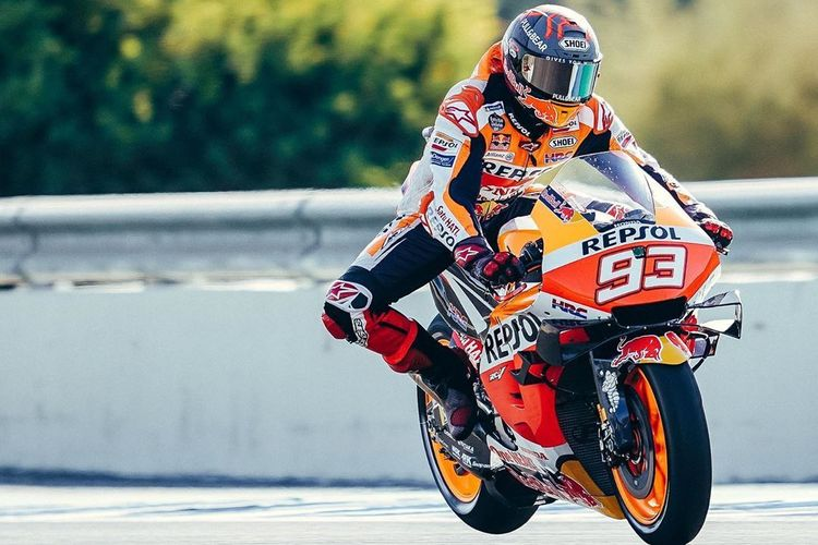 Marc Marquez saat berlaga di GP Andalusia 2020 (HRC)  