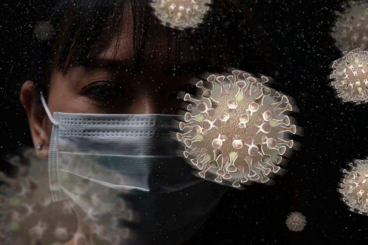 Ilustrasi virus corona.