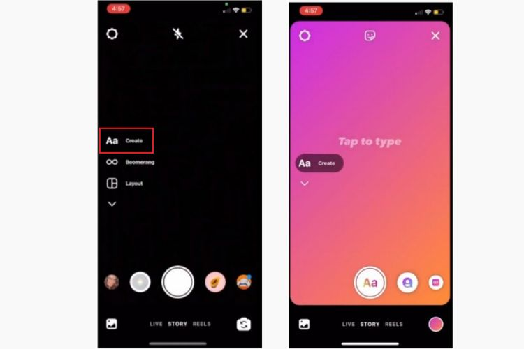 Cara membuat teks animasi di Instagram Story