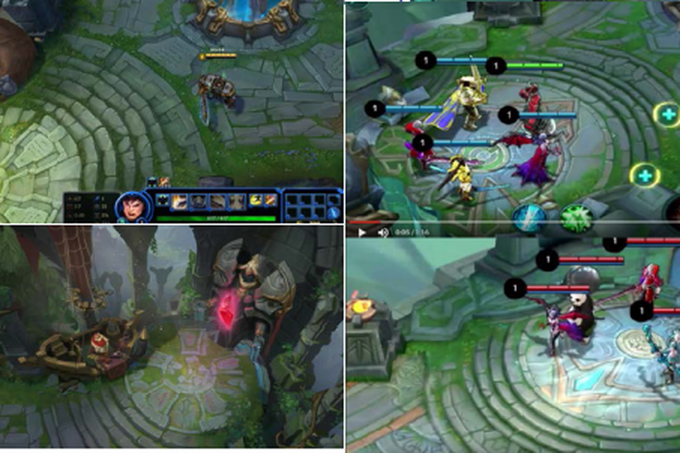 Perbandingan tampilan game League of Legends (Kiri) dan Mobile Legends (Kanan)