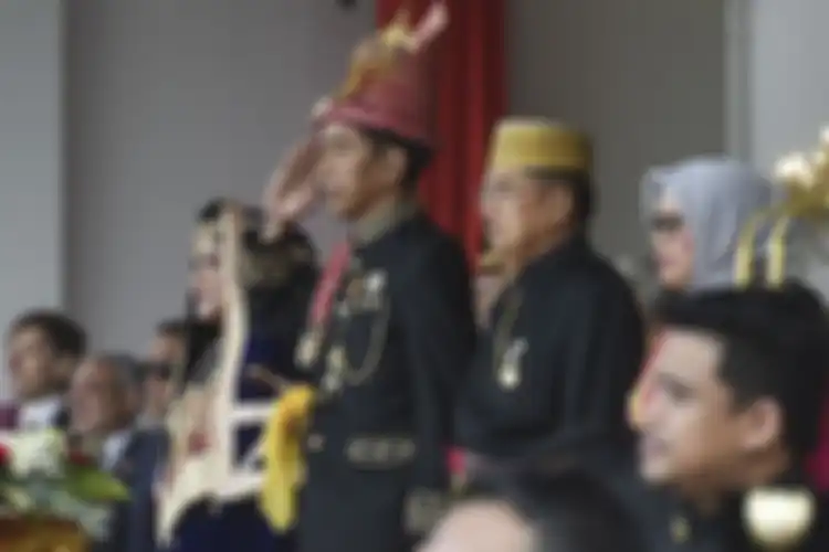 Presiden Joko Widodo dan Wakil Presiden Jusuf Kalla saat Upacara Peringatan Hari Ulang Tahun Ke-73 Kemerdekaan Republik Indonesia di Istana Merdeka, Jakarta, Jumat (17/8/2018). 