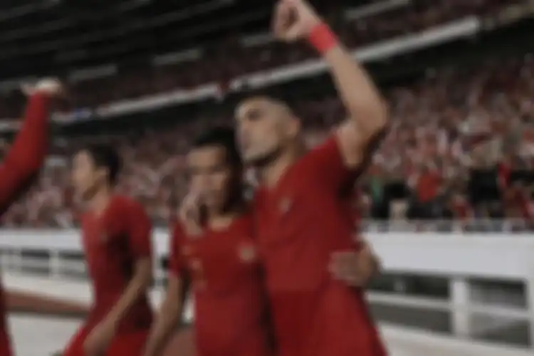Striker Alberto Goncalves saat merayakan gol ke gawang Malaysia pada laga Indonesia vs Malaysia