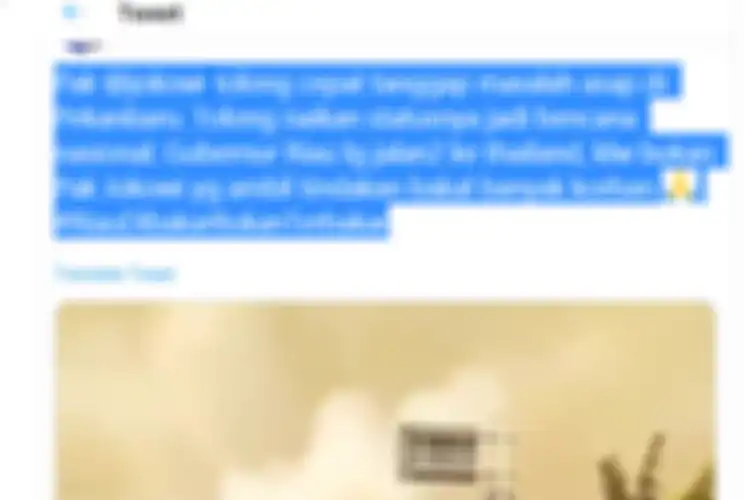 Screenshot Twitter Gubernur Riau ke Thailand