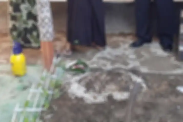 Gundukan tanah di rumah kontrakan Raja Keraton Agung Sejagat di RT 05/RW 04 Dusun Berjo Kulon, Desa Sidoluhur, Kecamatan Godean, Kabupaten Sleman yang ternyata sebuah makam. Di lokasi itu dimakamkan janin dari Fanni Aminadia.