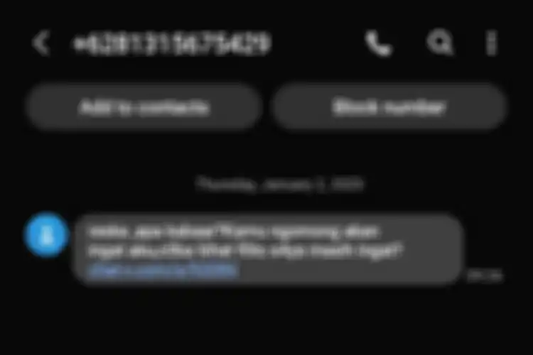Ilustrasi serangan siber melalui kedok SMS Chat-V