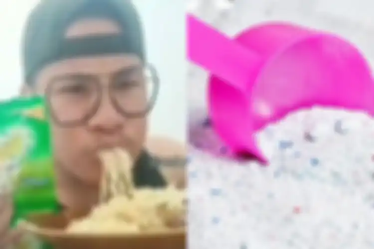 Pria ini nekat makan mi instan campur detergen demi viral