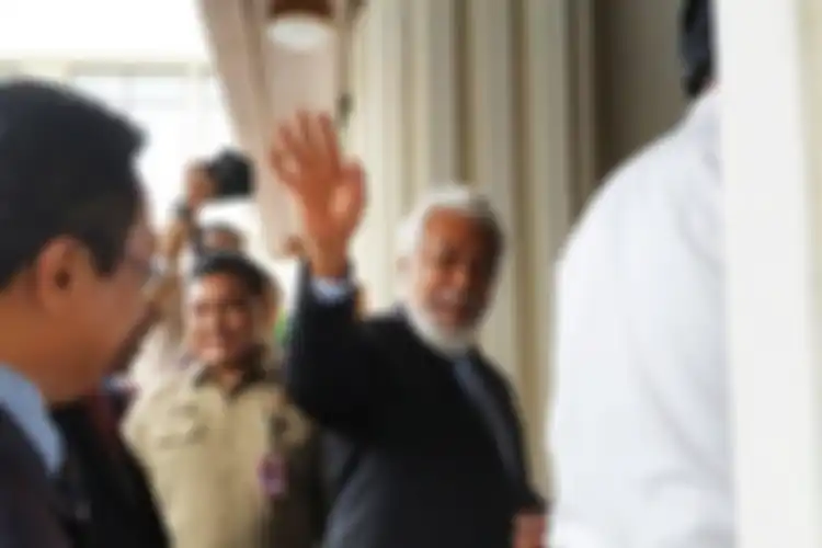 Menteri Perencanaan dan Investasi Strategis Republik Demokratik Timor Leste Xanana Gusmao di Kantor Kemenko Polhukam, Jakarta Pusat, Selasa (4/2/2020). 