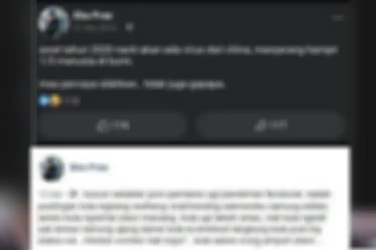 Status soal virus corona yang sempat viral (atas), dan klarifikasi dari pemilik akun (bawah).