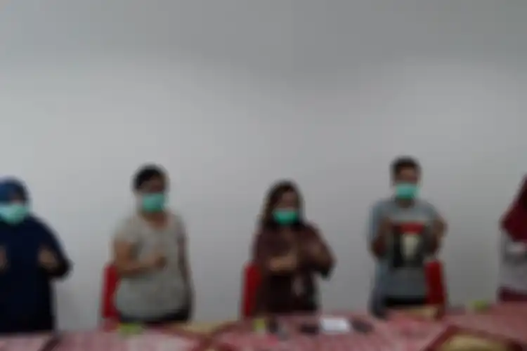 Keempat pasien sembuh yang dinyatakan negatif usai dirawat di RSUD KRMT Wongsonegoro Semarang, Selasa (31/3/2020).