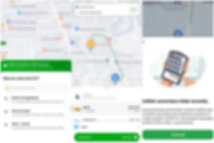 Tangkapan layar aplikasi GoJek untuk memesan GoRide saat PSBB