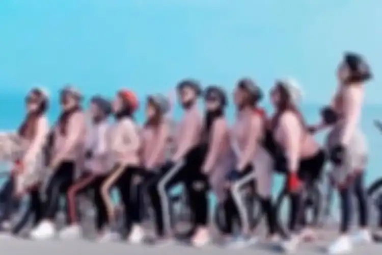 Foto kelompok pesepeda wanita di Kota Banda Aceh yang viral karena tak mengenakan Jilbab dan berpakain ketat.
