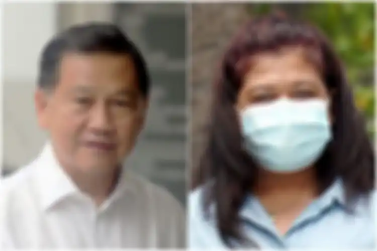 Mantan Bos Bandara International Changi, Singapura Liew Mun Leong (kiri) dan mantan TKI yang bekerja di rumahnya Parti Liyani 