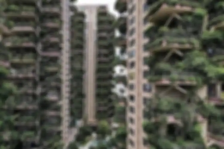 Sebuah foto tak bertanggal yang menampilakn properti hunian Taman Hutan Kota Qiyi di Chengdu, China.