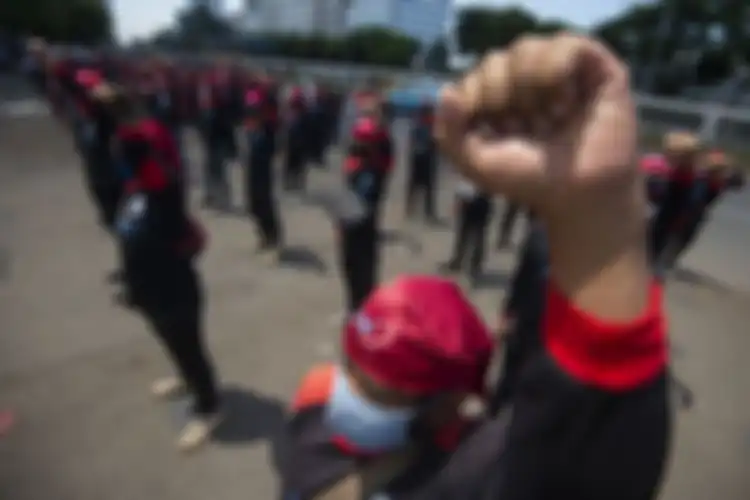 Demo buruh terhadap pengesahan RUU Cipta Kerja Omnibus Law