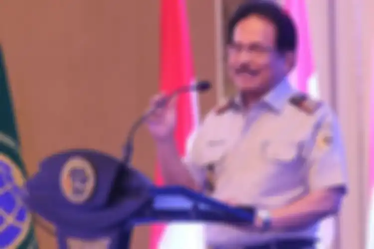 Menteri ATR/BPN Sofyan A. Djalil saat membuka RakernasTahun 2020 di Hotel Shangri-la, Jakarta, (21/1/2020).