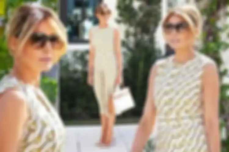 Melania Trump saat datang nyoblos di pemilu Presiden AS 2020