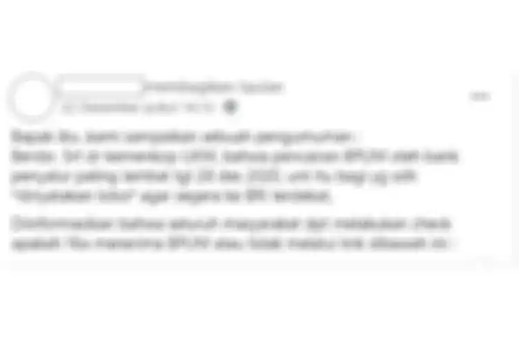Tangkapan layar informasi tentang BLT UMKM harus dicairkan terakhir 28 Desember 2020.