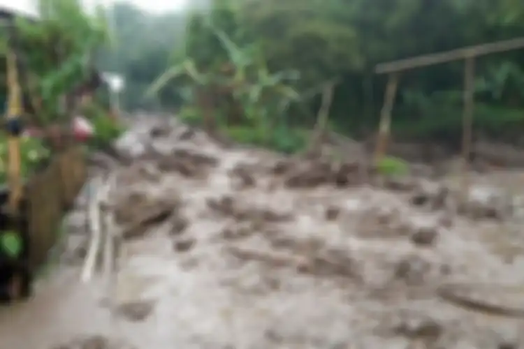 Banjir Bandang di Puncak Bogor Jawa Barat Selasa (19/1/2021).