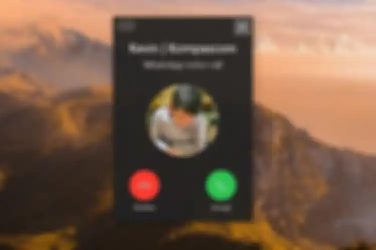 Jendela notifikasi panggilan masuk pada WhatsApp Web