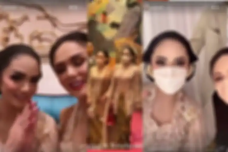 Yuni Shara dan Krisdayanti di pernikahan Atta dan Aurel