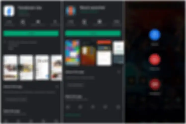 Ilustrasi aplikasi Facebook Lite, Nova Launcher, dan tampilan untuk restart ponsel Android.