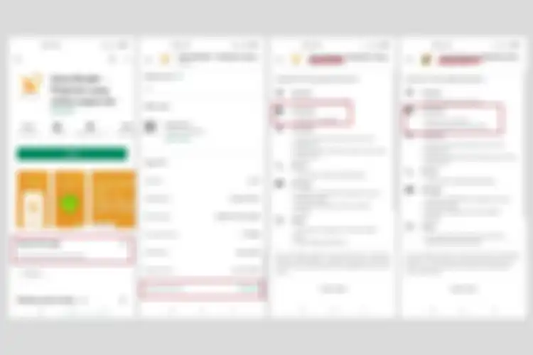 Izin aplikasi yang diminta oleh aplikasi pinjol ilegal bernama Dana Mudah dan Tunai Pinjaman di Google Play Store, termasuk akses ke daftar kontak di ponsel pengguna.