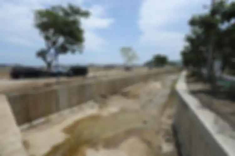 Pembangunan drainase di Sirkuit Mandalika venue WSBK Indonesia 2021.
