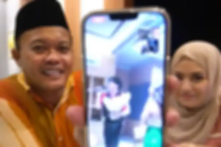 Sule dan Natalie Holscher saat melihat Rizky Febian menyatakan cinta kepada Mahalini