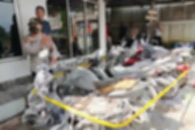 Beberapa motor terbakar di SPBU Bandung Barat, Jawa Barat.