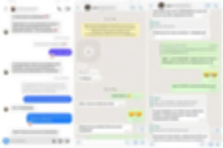 Tangkapan layar chat AA dengan penipu Pig Butchering di DM Instagram dan WhatsApp.