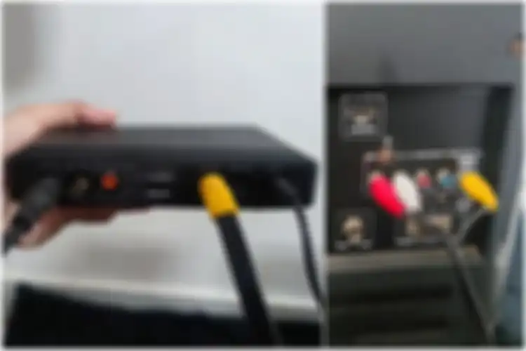 Ilustrasi cara pasang set top box di TV tabung