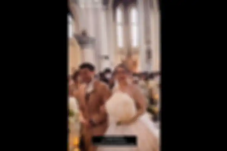 Chelsea Islan dan Rob Kardinal menikah di Gereja Katedral, Jakarta, Kamis (8/12/2022), tangkapan layar dari Instagram Story Darrel Jowono, @darejow.