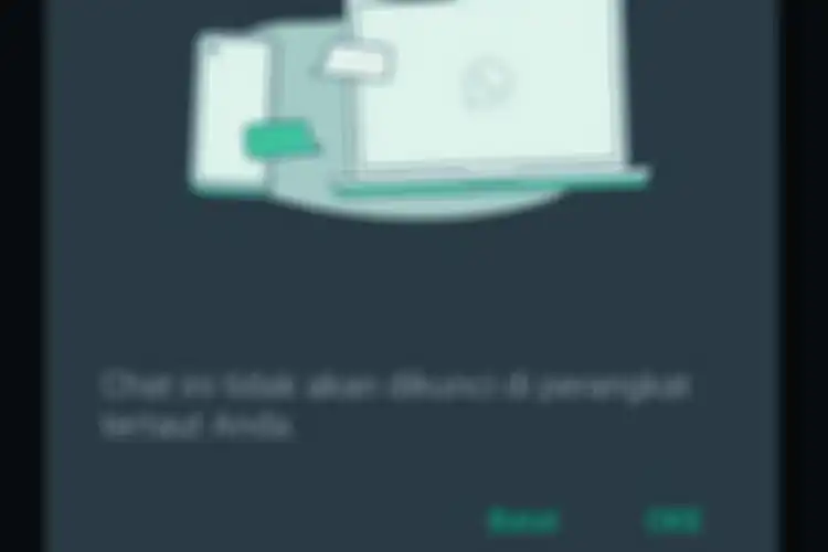 Tangkapan layar fitu Chat Lock yang saat diaktifkan, akan muncul keterangan bahwa pengaturan ini tidak berlaku di perangkat tertaut.