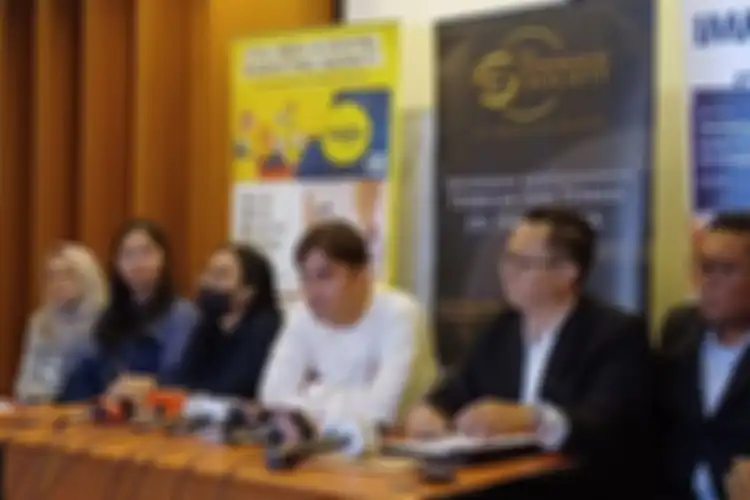 Rendy Kjaernett dalam jumpa pers di kawasan Cideng, Jakarta Pusat pada Sabtu (1/7/2023).
