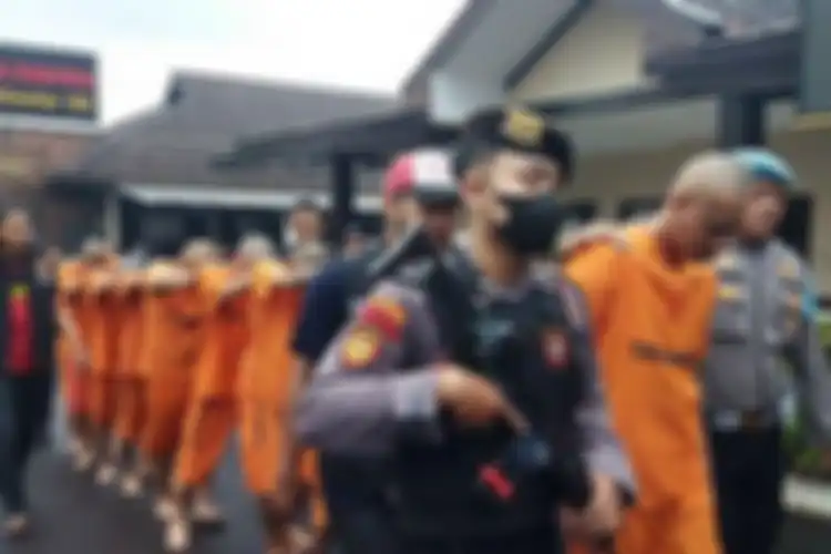 Para pelaku geng motor yang diamankan di daerah Bandung