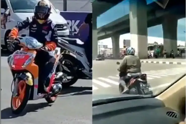 Video Adu Skill Jorge Lorenzo Keok Lawan Bapak-bapak, Kakinya Gak Napak Aspal Saat Lampu Merah