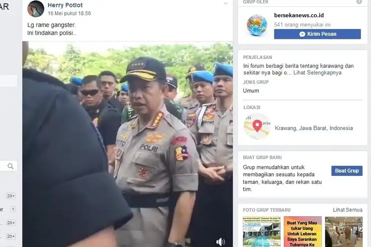 Video Kapolri Isyaratkan Geng Motor Boleh Tembak di Tempat  