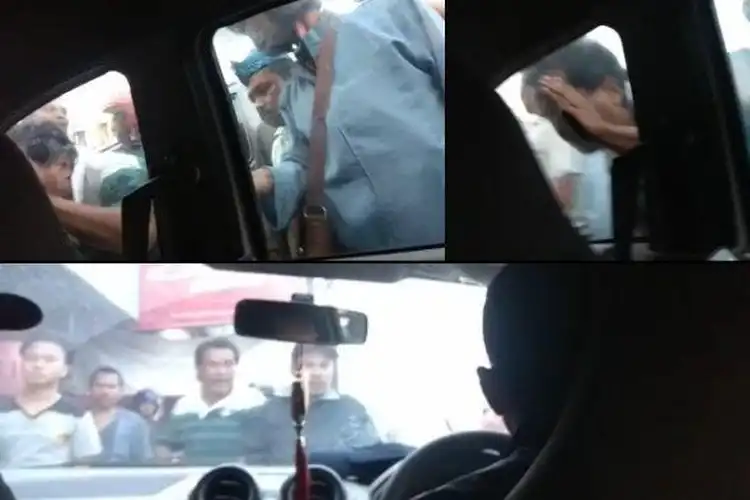 Biadab! Video Debt Collector Teriak-teriak Gedor  Pukul dan Lempar Mobil Mau ditarik Paksa, Akhir Ditahan Polisi