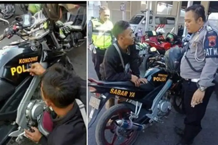 Pemotor Pasang Stiker 'Teman Polisi' Malah Kena Razia dan Disuruh Lepas Stiker