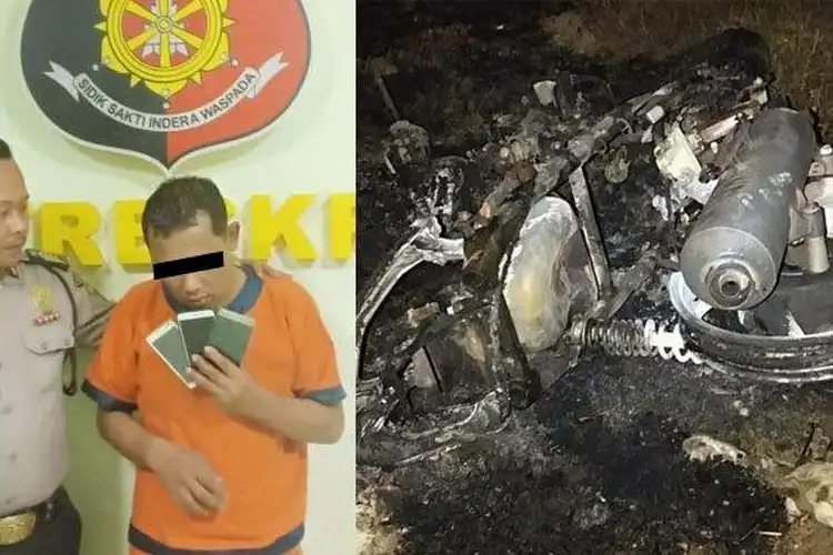 Geram Wilayahnya Sering Jadi Sasaran Pencurian, Warga Ramai-ramai Bakar Motor Sampai Hangus